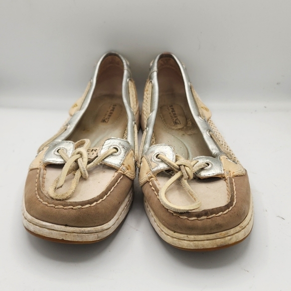Sperry Topside Gold Leather Flats 6.5M - Picture 4 of 6